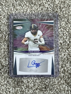Landon Ruggieri 2025 SAGE HIGH SERIES Blue ROOKIE AUTO #A-LR2 New York Giants