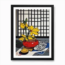 Lotus Flower Still Life  2 Pop Art  Framed Wall Art Poster Canvas Print Picture