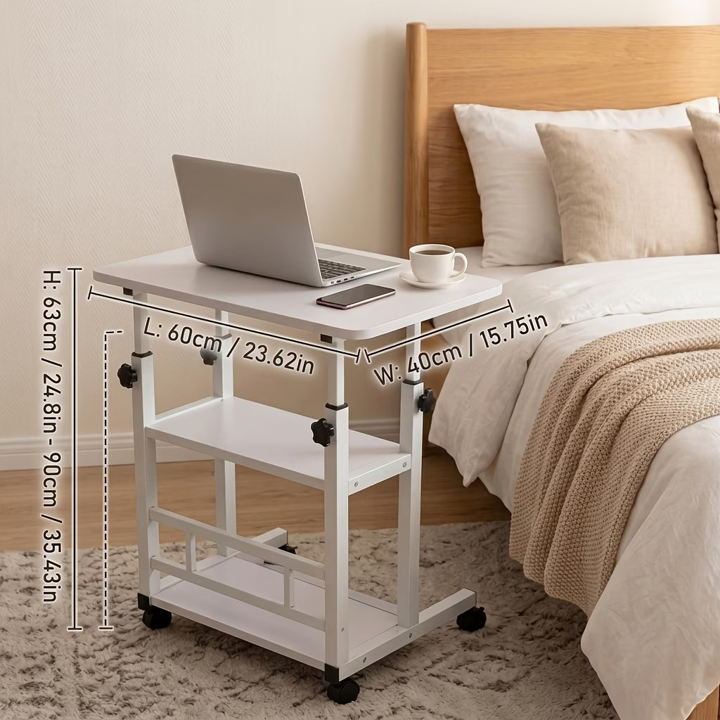 Standing Desk Crafting Workstation for Home Office, Small Space with Wheels