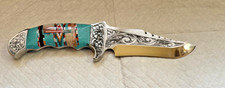 South Westerner Turquoise Knife with Custom Crafted Sheath