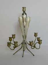 1930s' Hanukkah Lamp Menorah ART KRUPP Berndorf SP Forks Austria Judaica Jewish