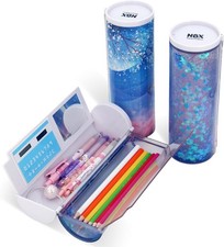 Multifunctional Pencil Case with Quicksand, Small, Purple sakura night 