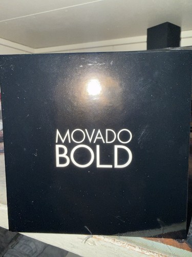 Movado Bold Swiss Quartz Water-Resistant Black Steel Bracelet Watch w/ Box