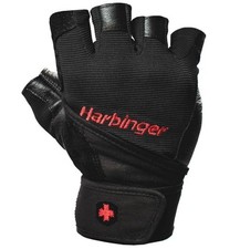 Harbinger Pro Wristwrap Weightlifting Gloves
