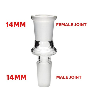 #ad 14MM Female to 14MM Male Glass Adapter High Quality Borosilicate Glass Connector $10.95