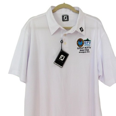 New Footjoy FJ Mens White Polo Athletic Fit Logo Zenith OPV Africa Sz XXL 2XL