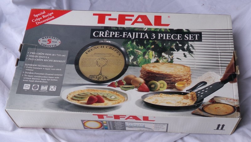Nice Unused T-Fal Crepe Fajita 3 Piece Set Made in France LOOK !!!!