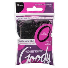 Goody Ouchless Womens Polyband Elastic Hair Tie, 150 Count, Black, Fine Hair ...