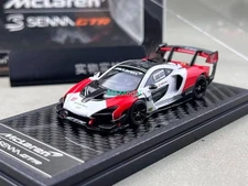 BN LCD 1:64 Red White Senna GTR McLaren #12 Sports Model Diecast Metal Car 