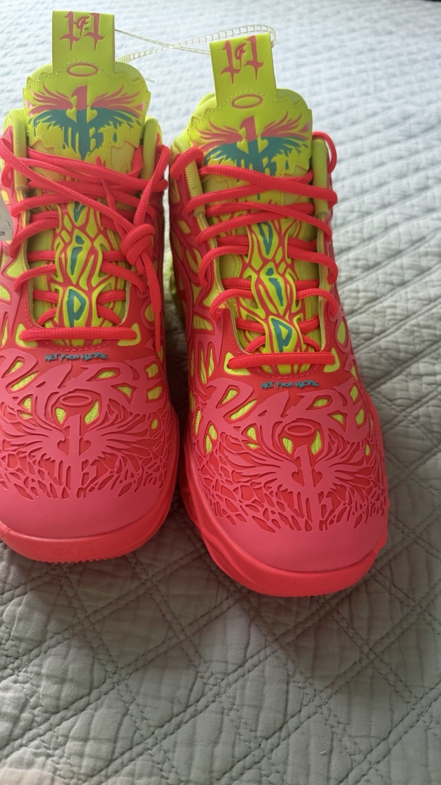 PUMA LaMelo Ball MB.04 Love Sneakers Pink Yellow, Size 10.5
