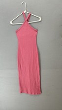 Old Navy Women Dress XS Pink Ribbed Halter Neck Sleeveless Sundress Casual Chic