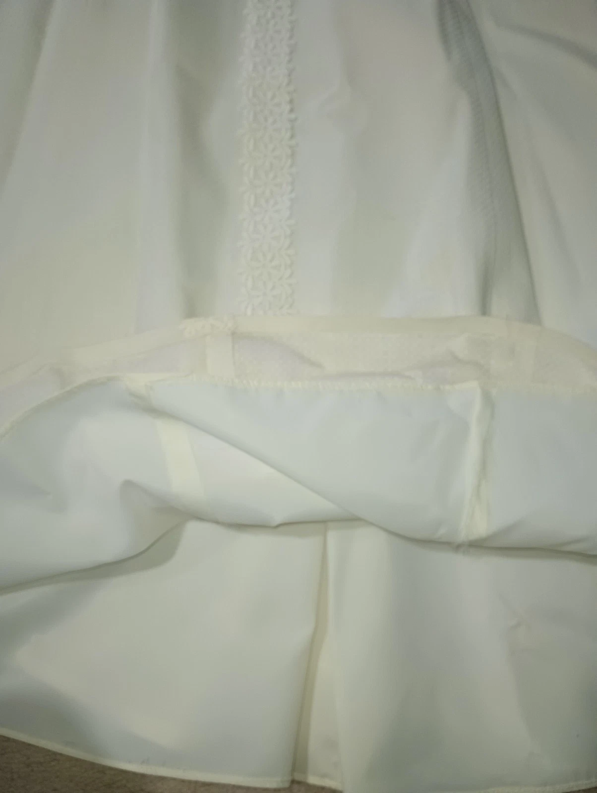 OFF WHITE Abito vintage anni 50 60 margherita bordo bianco sporco matrimonio hostess floreale floccato