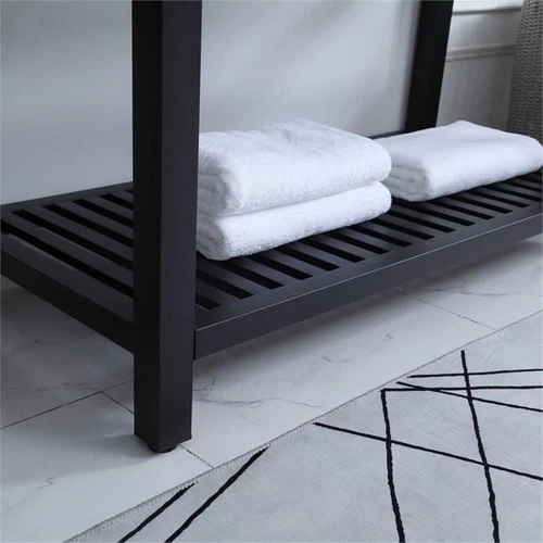 Elegant Decor Raya 48" Single Resin Top Metal Bathroom Vanity in Black - Picture 13 of 14