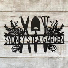 Personalized Garden Metal Sign, Custom Rose Garden Decor, Greenhouse Wall Art