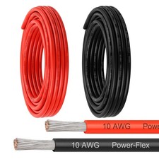 Marine Wire 10 AWG, 20FT Red 20FT Black Tinned Copper Boat Cable, Ultra-Fle...