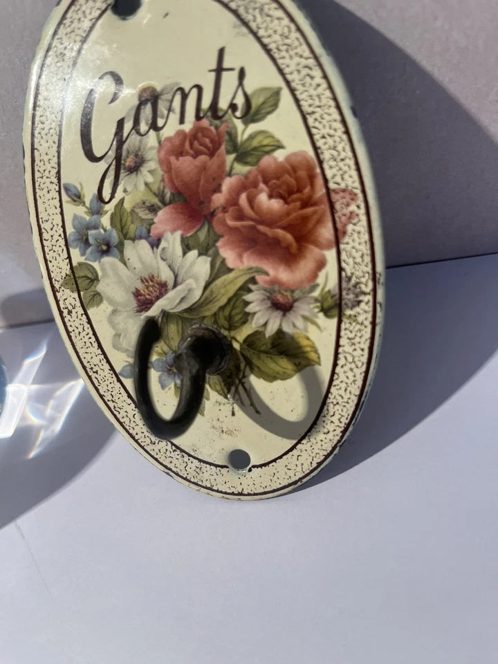 plaque émaillée Ancienne Porte Gants Présentoir Ancien Hôtel Ancien 1970 Vintage - Photo 3/4