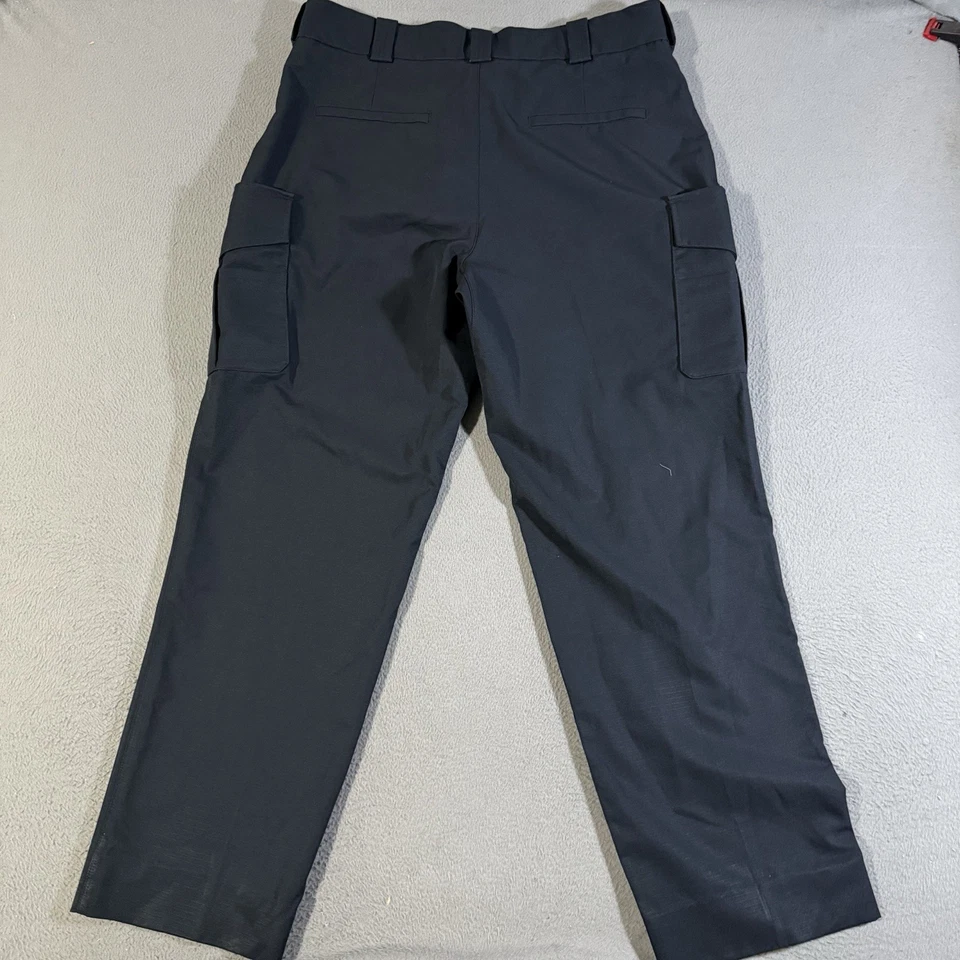 Blauer Pants Mens 36 Blue Cargo Pockets Polyester Trousers Uniform Raw Hem - Image 4 of 4