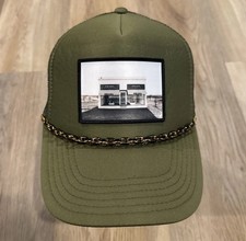 Marfa Trucker Hat Olive Green Gold/Black Chain Cap One Size Fits Most NWOT Prada
