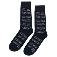 NWT Commuter Train Dress Socks Novelty Men 8-12 Black Crazy Fun Sockfly