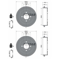 2X Textar 200Mm Bremstrommeln Hinten Passend FÜR Seat Arosa Cordoba Ibiza MII