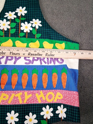 Vintage Easter Vest Womens L/ XL Handmade Patchwork Spring Grannycore Bunny 80s - Picture 5 of 7