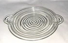 Vintage Anchor Hocking Manhattan Pattern Plate Round Handles 1938-1943 ART DECO