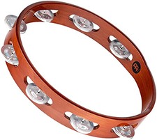Meinl Percussion Traditional Wood Tambourine with Aluminum Jingles Single Row  