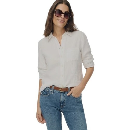 J.Crew Damen weiß Gaze Baumwolle Langarmshirt Small neu mit Etikett $ 80 Fehler