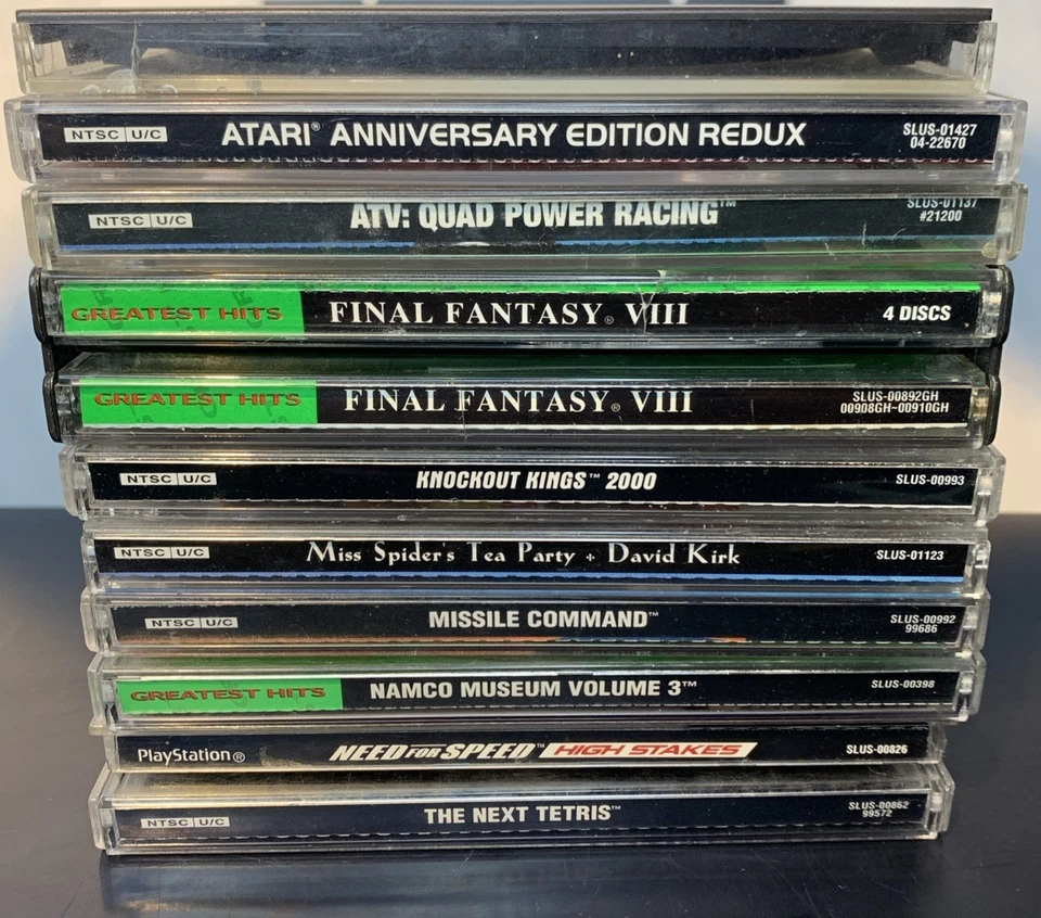 PS1 Game Lot (10) Namco Final Fantasy 8 Need For Speed ATV Quad MissileCommand + - Image 2 of 4
