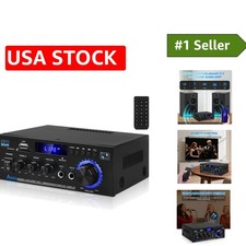 Powerful 2.0 Channel Bluetooth Amplifier - 600W Max HiFi Audio Receiver