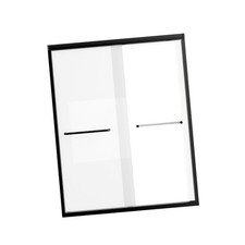 Modern Matte Black Sliding Shower Door with 6mm Tempered Glass Safety