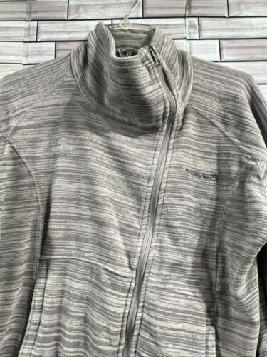 Avalanche Jacket Womens XL Grey stripe high neck Full Zip Front Pockets soft