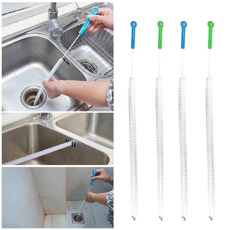 71cm Extended Sewer Cleaning Brush Pipe Drain Kitchen Dredge Hair Removal  Tools
