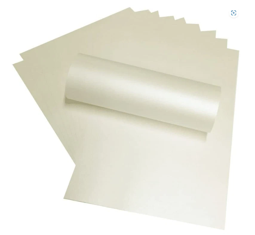100 x papier chatoyant ivoire nacré A4 120 g/m² ~ double face