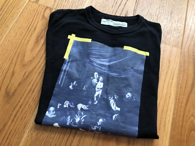 OFF-WHITE VIRGIL ABLOH TEE CARAVAGGIO 'SEEING THINGS' MEN'S BLACK