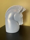 Vintage Haeger Pottery Trojan Horse Blue Planter EUC Head Blue Sitting Vase USA