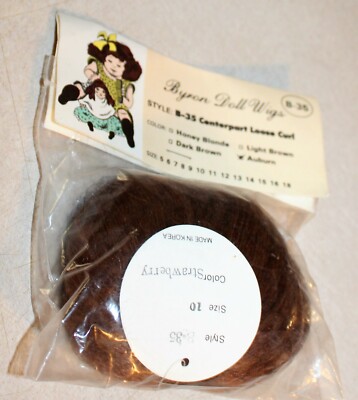 Byron Doll Wigs: STRAWBERRY/ AUBURN - Size 10 - #B-35 Centerpart Loose Curl NEW