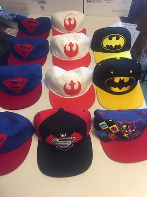 Star Wars Marvel DC LOGO SNAPBACK HAT CAP FLAT BILL ADJUSTABLE  11 total Hats