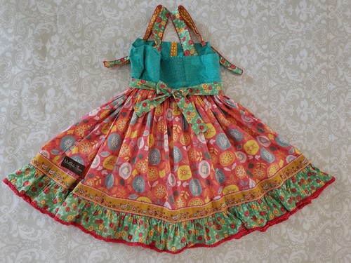 Matilda Jane 8 Girl To The Birds Knot Apron Dress Chicken Farm - Picture 7 of 10