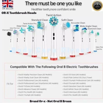 OR-X 🌈 ✅ ✅ ✅ Electric Toothbrush Heads Compatible With Oral B Braun Models ✅ ✅ ✅
