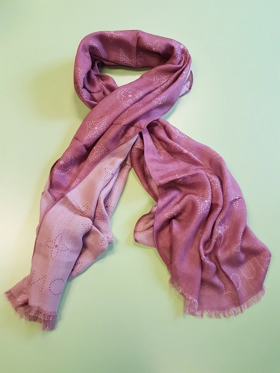 pink monogram scarf