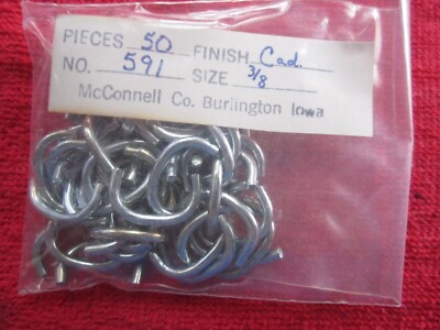 50 VINTAGE NOS McCONNELL Co. 3/8 STEEL WIRE ROPE RINGS, ROPE LASSO HARDWARE