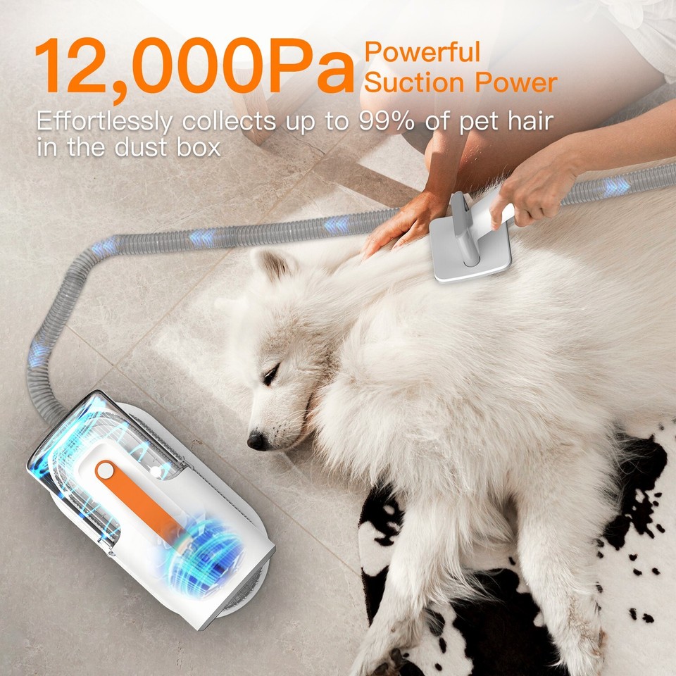 AIRROBO PG100 Pet Grooming Vacuum with 5 Grooming Tools, 12000Pa ...