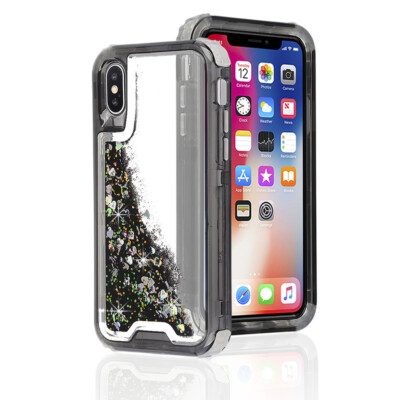 For Apple iPhone X | XS - Waterfall Glitter Liquid Shock Proof