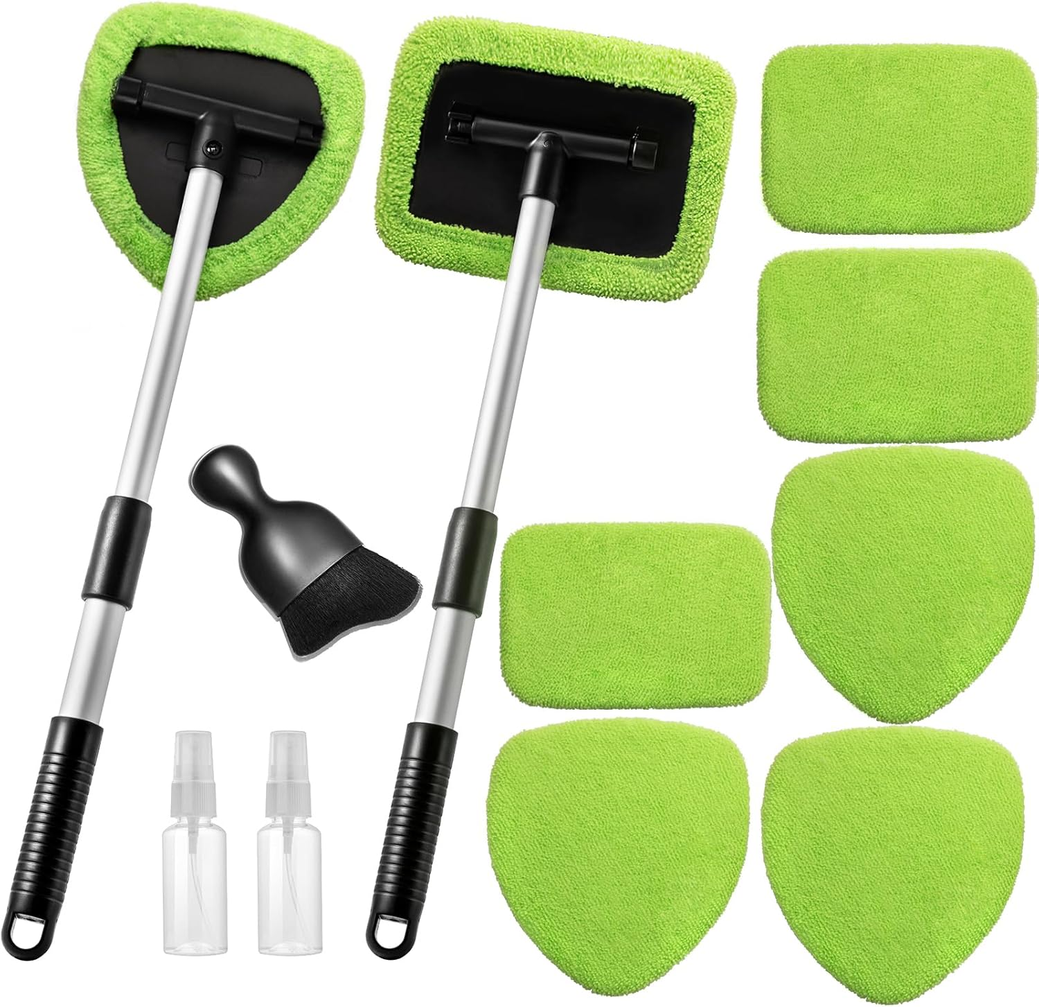 11Pcs Windshield Cleaner Tool, Car Window Cleaning Wash Kit with 6 Reusable Micr