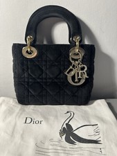 Christian Dior Mini Lady Dior Bag In Black Velvet