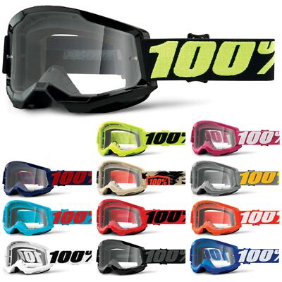 100% Strata 2 Crossbrille Klar Fahrrad MX MTB Motocross Brille Helm Goggle DH