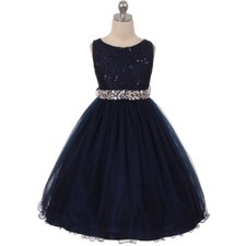 NAVY BLUE Size 6 Flower Girl Dress Birthday Bridesmaid Wedding Recital Party
