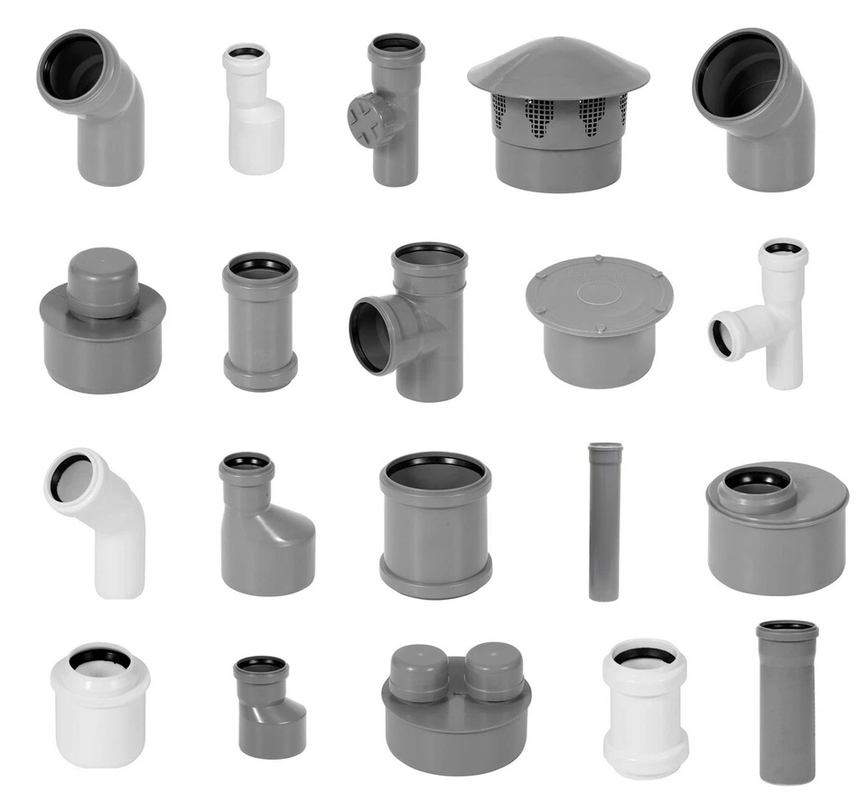 HT Rohrb Abwasser DN 32 40 50 75 110 Rohrbelüfter Abzweig Bogen Muffe Stopfen