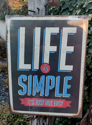 Clayre & Eef * nostagilsches Blechschild * Life is simple * 30 x 40 cm 